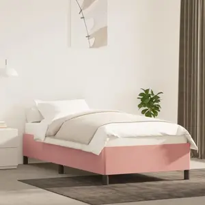 vidaXL Cadre de lit Rose 80x200 cm Velours pas cher