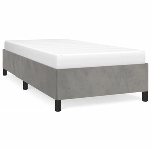 vidaXL Cadre de lit Gris clair 90x190 cm Velours pas cher