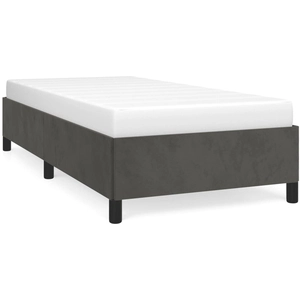 vidaXL Cadre de lit Gris foncé 90x190 cm Velours pas cher