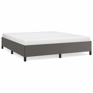 vidaXL Cadre de lit Gris 160x200 cm Similicuir pas cher