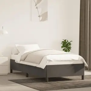 vidaXL Cadre de lit Gris foncé 100 x 200 cm Velours pas cher