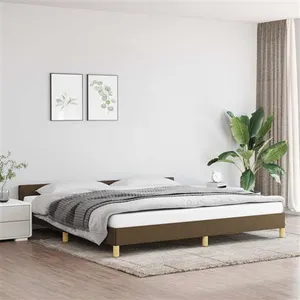 vidaXL Cadre de lit sans matelas marron foncé 200x200 cm tissu pas cher