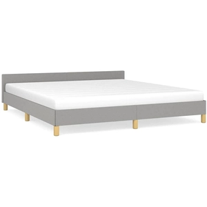 vidaXL Cadre de lit avec tête de lit Gris clair 180x200 cm pas cher