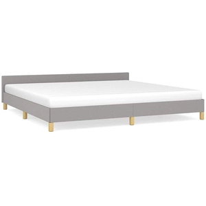 vidaXL Cadre de lit avec tête de lit Gris clair 200x200 cm Tissu pas cher
