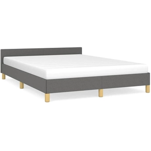 vidaXL Cadre de lit avec tête de lit Gris foncé 140x200 cm Tissu pas cher