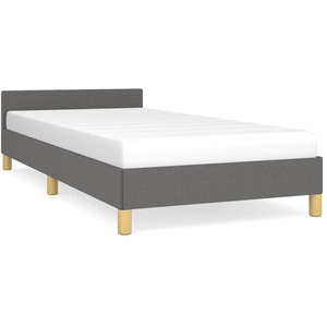 vidaXL Cadre de lit avec tête de lit Gris foncé 90x200 cm Tissu pas cher