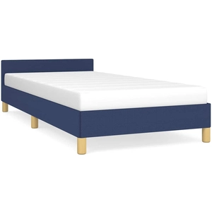 vidaXL Cadre de lit avec tête de lit Bleu 90x190 cm Tissu pas cher