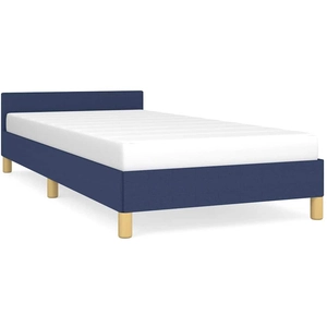 vidaXL Cadre de lit avec tête de lit Bleu 90x200 cm Tissu pas cher