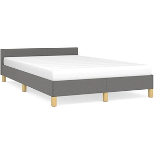 vidaXL Cadre de lit avec tête de lit Gris foncé 120x200 cm Tissu pas cher