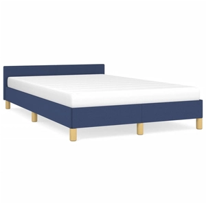 vidaXL Cadre de lit avec tête de lit Bleu 120x200 cm Tissu pas cher