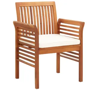 vidaXL Chaises à dîner de jardin et coussins 8pcs Bois d'acacia massif pas cher