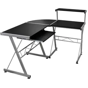 Comparateur de prix : vidaXL Bureau d'ordinateur d'angle Noir 132x112x99cm Bois d'ingénierie