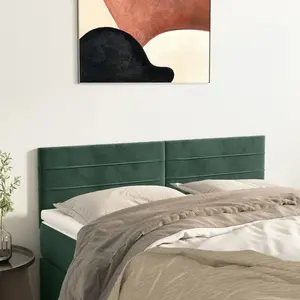 vidaXL Têtes de lit 2 pcs Vert foncé 72x5x78/88 cm Velours pas cher