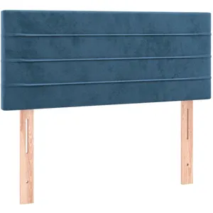 vidaXL Tête de lit Bleu foncé 90x5x78/88 cm Velours pas cher