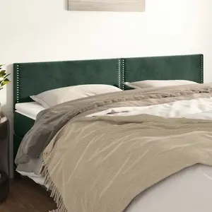 vidaXL Têtes de lit 2 pcs Vert foncé 90x5x78/88 cm Velours pas cher