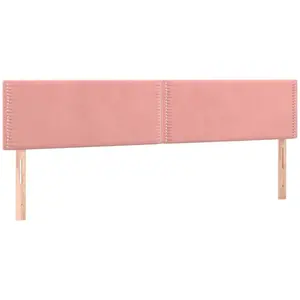 vidaXL Têtes de lit 2 pcs Rose 100x5x78/88 cm Velours pas cher