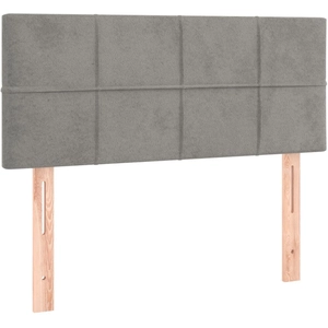 vidaXL Tête de lit Gris clair 80x5x78/88 cm Velours pas cher