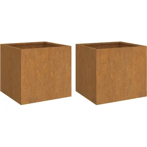 vidaXL Jardinières 2 pcs 32x30x29 cm acier corten pas cher