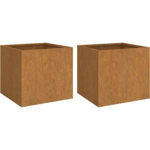 vidaXL Jardinières 2 pcs 49x47x46 cm acier corten pas cher