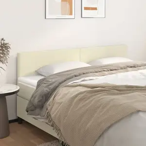 vidaXL Têtes de lit 2 pcs Crème 100x5x78/88 cm Similicuir pas cher