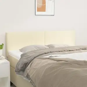 vidaXL Têtes de lit 2 pcs Crème 72x5x78/88 cm Similicuir pas cher