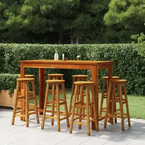 vidaXL Ensemble de bar de jardin 9 pcs Bois d'acacia solide pas cher