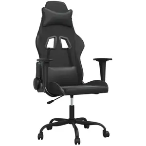 vidaXL Chaise de jeu de massage noir similicuir