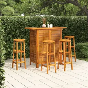 vidaXL Ensemble de bar de jardin 5 pcs Bois d'acacia solide pas cher