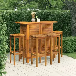 vidaXL Ensemble de bar de jardin 5 pcs Bois d'acacia massif pas cher