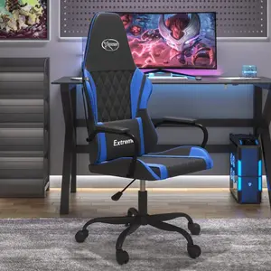 vidaXL Chaise de jeu de massage Noir et bleu Similicuir pas cher