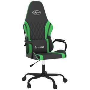 vidaXL Chaise de jeu de massage Noir et vert Similicuir pas cher