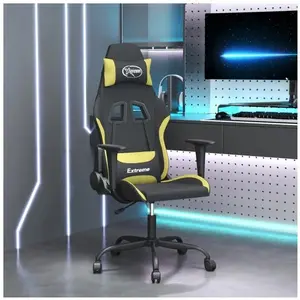 vidaXL Chaise de jeu de massage Noir et vert clair Tissu pas cher