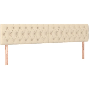 vidaXL Têtes de lit 2 pcs Crème 100x7x78/88 cm Tissu pas cher