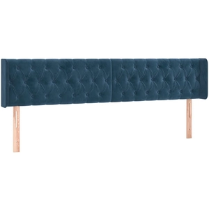 vidaXL Têtes de lit 2 pcs Bleu foncé 100x7x78/88 cm Velours pas cher