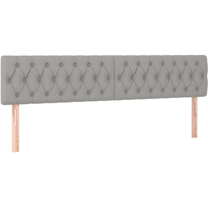 vidaXL Têtes de lit 2 pcs Gris clair 100x7x78/88 cm Tissu pas cher