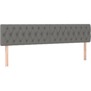 vidaXL Têtes de lit 2 pcs Gris foncé 90x7x78/88 cm Tissu pas cher