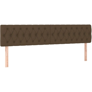 Comparateur de prix : vidaXL Têtes de lit 2 pcs Marron Foncé 90x7x78/88 cm Tissu