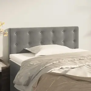 vidaXL Tête de lit Gris clair 80x5x78/88 cm Velours pas cher