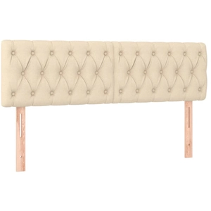vidaXL Têtes de lit 2 pcs Crème 80x7x78/88 cm Tissu pas cher