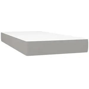 vidaXL Matelas de lit à ressorts ensachés Gris clair 80x200x20cm Tissu pas cher