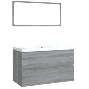 Comparateur de prix : vidaXL Meubles de salle de bain Sonoma gris Bois d'ingénierie