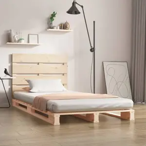 Vidaxl - Cadre de lit 90x200 cm Bois de pin massif Naturel pas cher