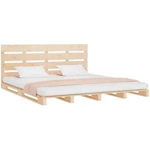 Vidaxl - Cadre de lit 200x200 cm bois de pin massif Naturel pas cher