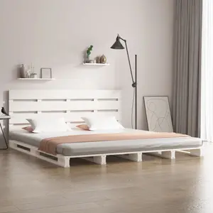 vidaXL Cadre de lit sans matelas blanc 180x200 cm bois massif de pin pas cher