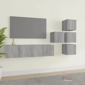 vidaXL Ensemble de meubles TV 6 pcs Sonoma gris Bois d'ingénierie pas cher