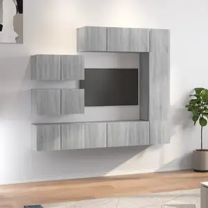 vidaXL Ensemble de meubles TV 8 pcs Sonoma gris Bois d'ingénierie pas cher