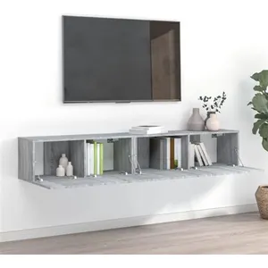vidaXL Ensemble de meubles TV 2 pcs Sonoma gris Bois d'ingénierie pas cher