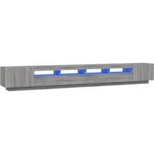 vidaXL Ensemble de meubles TV avec lumières LED 3 pcs Sonoma gris pas cher