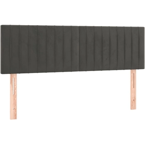 vidaXL Têtes de lit 2 pcs Gris foncé 72x5x78/88 cm Velours pas cher