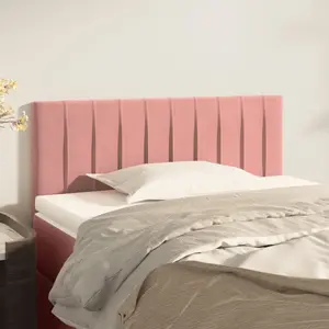 vidaXL Tête de lit Rose 100x5x78/88 cm Velours pas cher